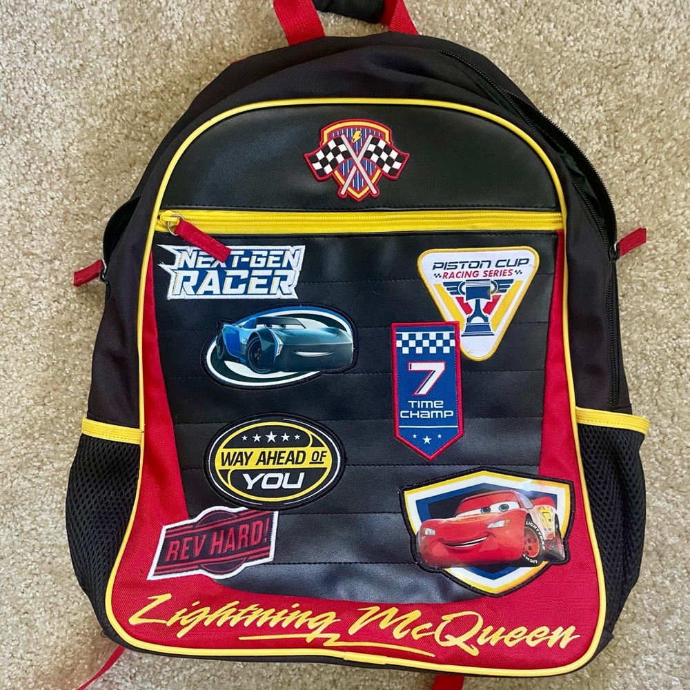 New without tags Rare Lightning McQueen Black and Red Backpack